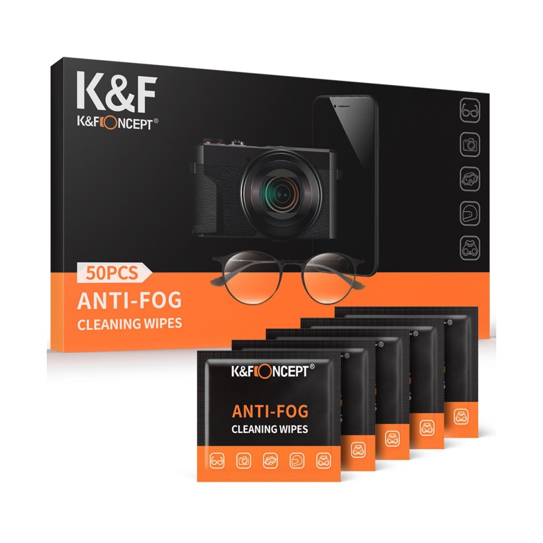Lens-Eyeglasses-Cleaning-Wipes-50-PCS-Pre-Moistened-Individually-Wrapped-Anti-Fog-Wipe-Suitable-for-Camera-Lenses-Eyeglasses-Tablets-Mobile-Screens-Keyboards-01.jpg دستمال مرطوب کی اند اف K&F Concept 120 Pack Anti Fog Wipes for Glasses, Pre-Moistened Individual Wrapped - تصویر 1