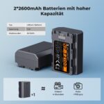 کیت باتری و شارژر K&F CONCEPT NP-FZ100 ظرفیت 2600mAh مخصوص دوربین‌های سونی - تصویر 7