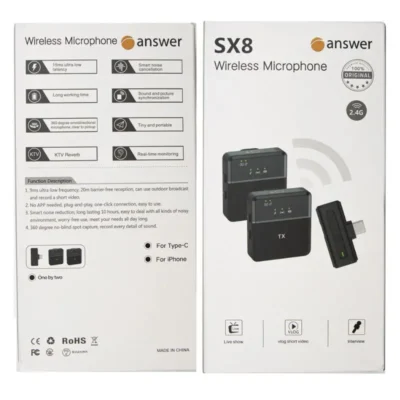 میکروفون بی سیم یقه ای انسر Answer SX8 2in1 Wirreless Microphone