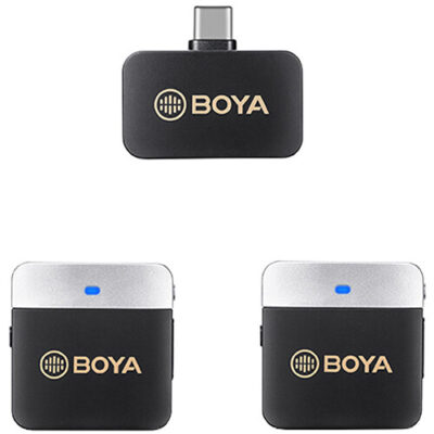 میکروفون بویا مدل BOYA BY-M1V4 2-Person Wireless Microphone System with USB-C Connector for Mobile Devices