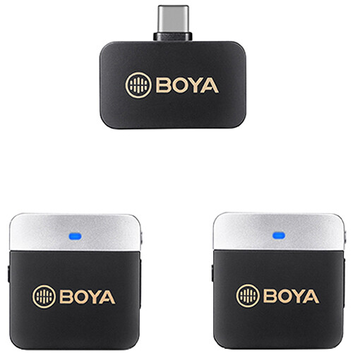 BOYA-BY-M1V4-2-Person-Wireless-Microphone-System-with-USB-C-Connector-for-Mobile-Devices میکروفون بویا مدل BOYA BY-M1V4 2-Person Wireless Microphone System with USB-C Connector for Mobile Devices - تصویر 1