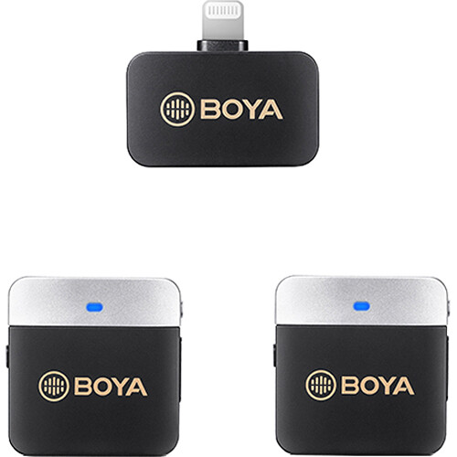 BOYA-BY-M1V6-2-Person-Wireless-Microphone-System-with-Lightning-Connector-for-iOS-Devices-01 میکروفون بویا مدل BOYA BY-M1V6 2-Person Wireless Microphone System with Lightning Connector for iOS Devices - تصویر 1