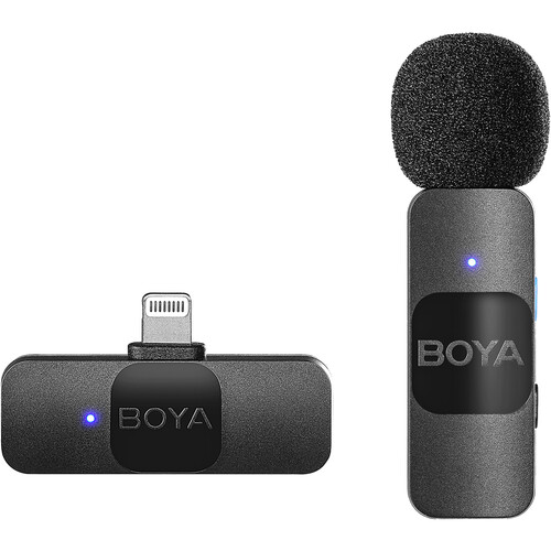 BOYA-BY-V1-Ultracompact-Wireless-Microphone-System-with-Lightning-Connector-for-iOS-Devices میکروفون بویا مدل BOYA BY-V1 Ultracompact Wireless Microphone System with Lightning Connector for iOS Devices - تصویر 1