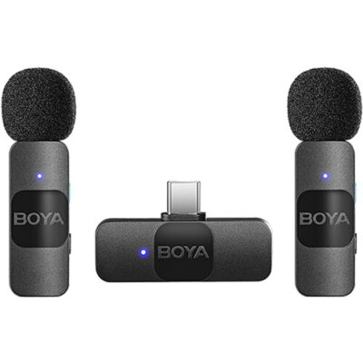 میکروفون بویا مدل BOYA BY-V20 Ultracompact 2-Person Wireless Microphone System with USB-C Connector for Mobile Devices
