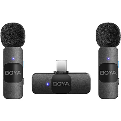 BOYA-BY-V20-Ultracompact-2-Person-Wireless-Microphone-System-with-USB-C-Connector-for-Mobile-Devices-01 میکروفون بویا مدل BOYA BY-V20 Ultracompact 2-Person Wireless Microphone System with USB-C Connector for Mobile Devices - تصویر 1