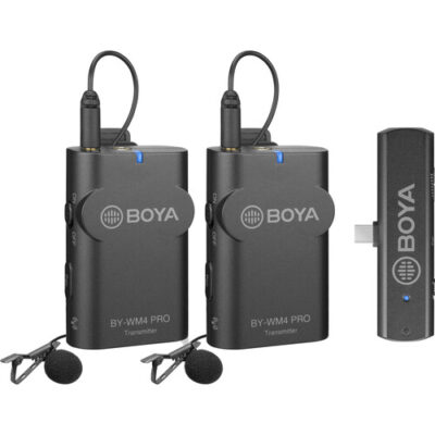 میکروفون بویا مدل BOYA BY-WM4 PRO-K6 Two-Person Digital Wireless Omni Lavalier Microphone System for USB-C Devices