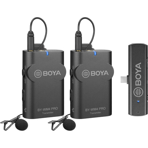BOYA-BY-WM4-PRO-K6-Two-Person-Digital-Wireless-Omni-Lavalier-Microphone-System-for-USB-C-Devices میکروفون بویا مدل BOYA BY-WM4 PRO-K6 Two-Person Digital Wireless Omni Lavalier Microphone System for USB-C Devices - تصویر 1