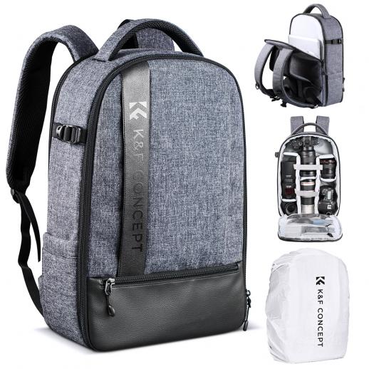 Camera-Backpack-Professional-DSLR-Camera-Bag-Waterprrof-Photography-Bag-for-DSLR-Cameras-15-inch-with-Laptop-4-Black-Grey-1 کوله پشتی k&F مدل Concept Camera Backpack - تصویر 1