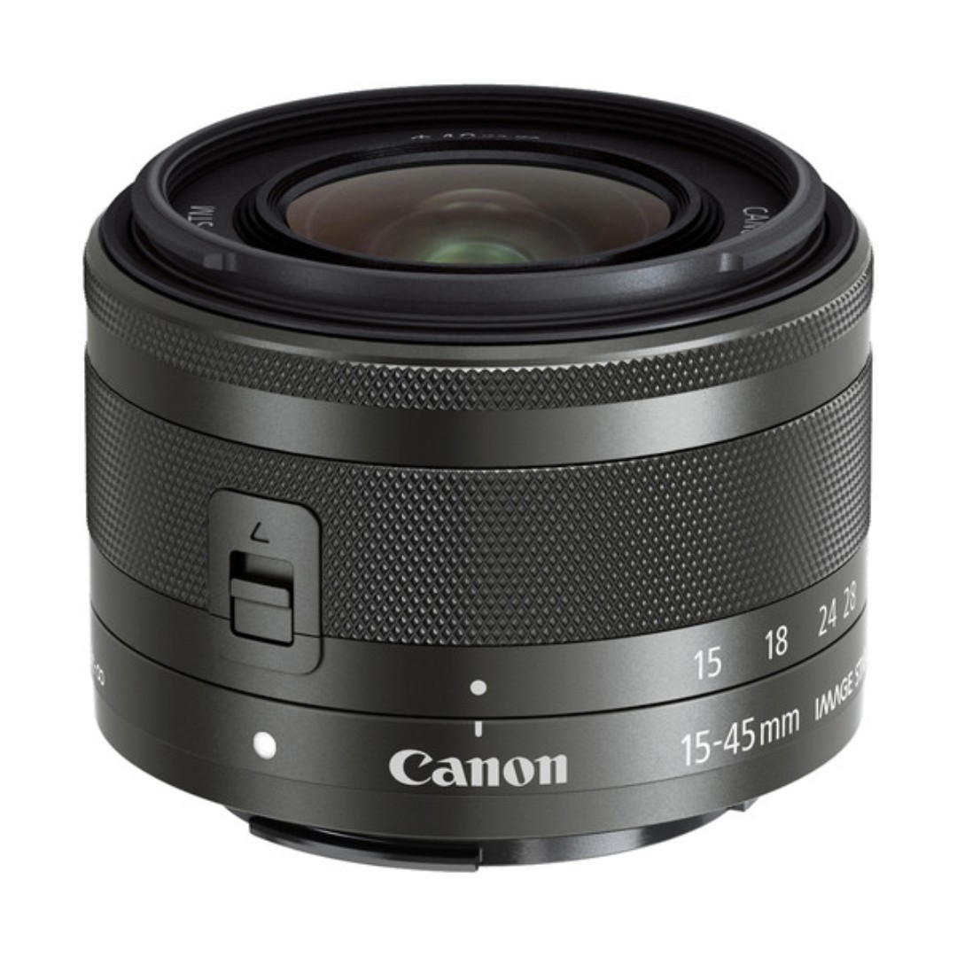 Canon-EF-M-15-45mm-f3.5-6.3-IS-STM-Lens-Graphite-01 لنز کانن Canon EF-M 15-45mm f/3.5-6.3 IS STM Lens (Graphite) - تصویر 1