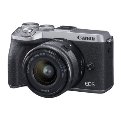 دوربین عکاسی کانن Canon EOS M6 Mark II Mirrorless Camera with 15-45mm Lens and EVF (Silver)
