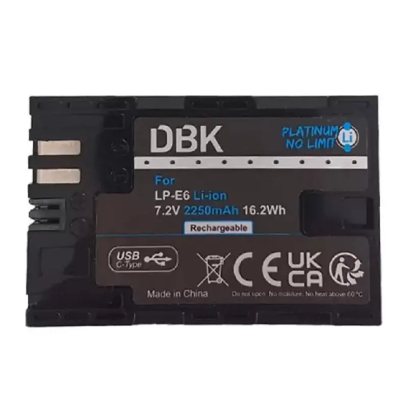 DBK-Canon-LP-E6-BatteryDBK-Canon-LP-E6-Battery باتری دوربین کانن قابل شارژ DBK Canon LP-E6 Battery - تصویر 1