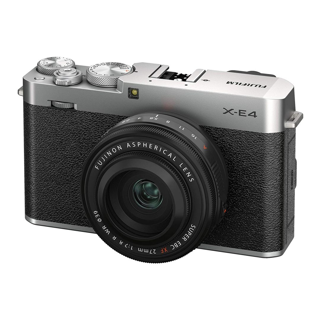 FUJIFILM-X-E4-Mirrorless-Camera-with-27mm-Lens-Silver-01 دوربین عکاسی فوجی فیلم FUJIFILM X-E4 Mirrorless Camera with 27mm Lens (Silver) - تصویر 1