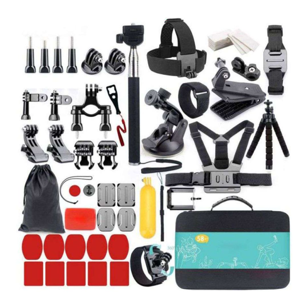 GoPro-58-piece-action-camera-kit کیت دوربین اکشن گوپرو ۵۸ تیکه GoPro 58-piece action camera kit - تصویر 1