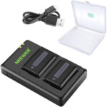 شارژر و باتری دوربین NP-FW50 بدون نمایشگر مدل Neewer Dual USB Charger Two 1100mAh NP-FW50 Type Batteries