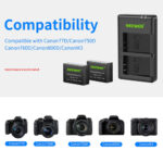 شارژر و باتری دوربین Neewer LP-E17 Battery 2-Pack with Dual USB Charger (1250mAh) - تصویر 3