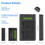 شارژر و باتری دوربین Neewer LP-E17 Battery 2-Pack with Dual USB Charger (1250mAh) - تصویر 4