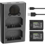 شارژر و باتری دوربین Neewer Dual USB Battery Charger with LED Display and 2 NP-FZ100 Batteries
