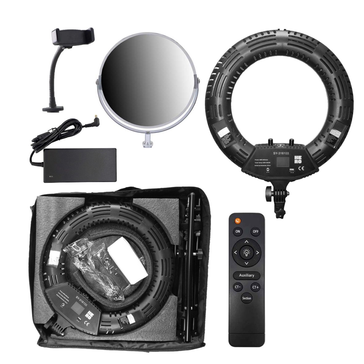 SY-3161-07 رینگ لایت Ring Light Hero SY3161 lll با صفحه نمایش - تصویر 1