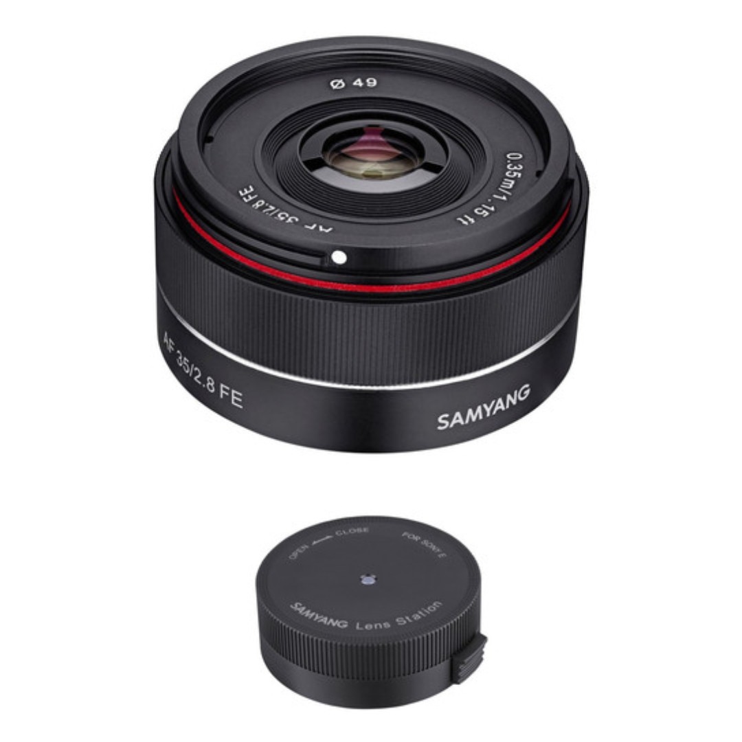 Samyang-AF-35mm-f2.8-FE-Lens-with-Lens-Station-Kit-for-Sony-E-01 لنز سامیانگ Samyang AF 35mm f/2.8 FE Lens with Lens Station Kit for Sony E - تصویر 1
