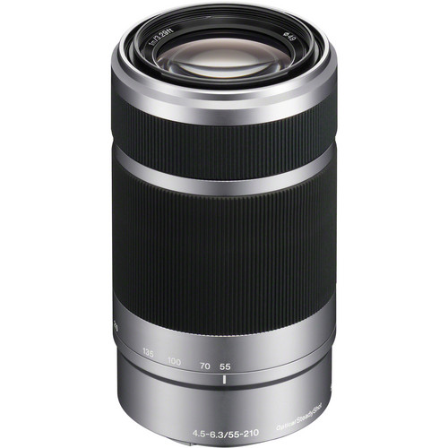 Sony-E-55-210mm-f4.5-6.3-OSS-Lens-Silver-01 Sony E 55-210mm f/4.5-6.3 OSS Lens (Silver) - تصویر 1
