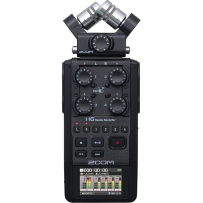 Zoom H6 All Black 6-Input / 6-Track Portable Handy Recorder with Single Mic Capsule (Black)